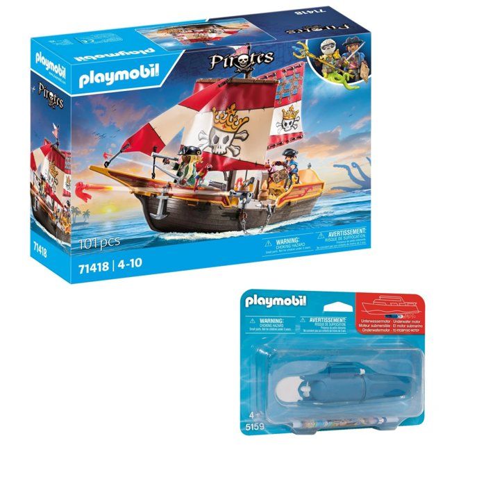 PLAYMOBIL 71418 Chaloupe des pirates + Moteur 5159