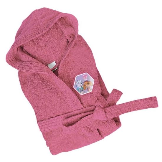 Peignoir Pat Patrouille Skye - Rose Avec Oreilles 3D - Robe De Chambre Fille - 100% Polyester