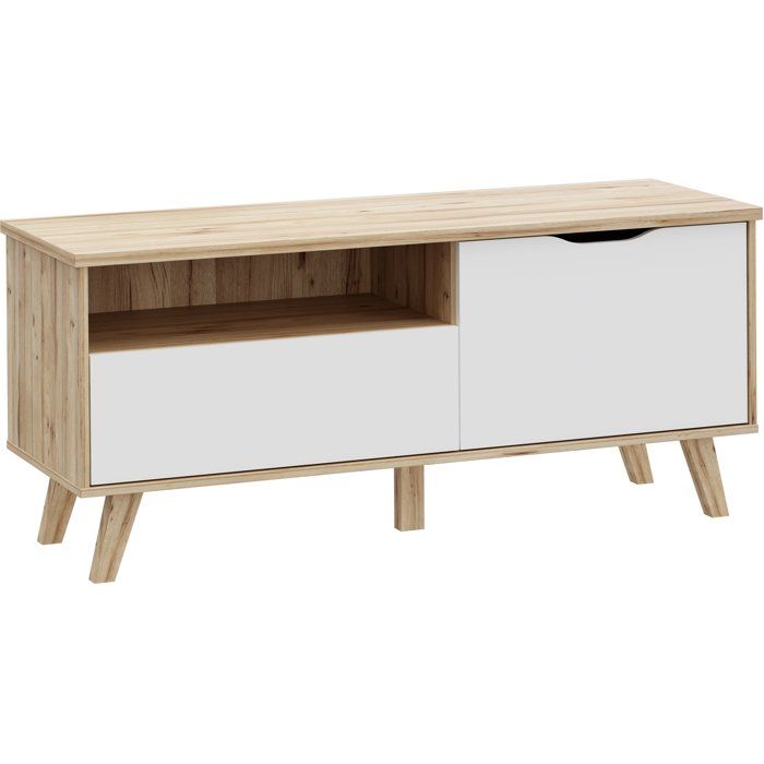 GENERIQUE Meuble Tv - Vankka - Chene / Blanc Mat - 124,4 X 41,7 X 54,3 Cm