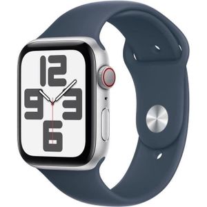 MONTRE CONNECTÉE Apple Watch SE GPS + Cellular - 44mm - Boîtier Silver Aluminium - Bracelet Storm Blue Sport Band - M/L