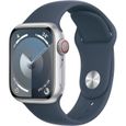 Apple Watch Series 9 GPS - 41mm - Boîtier Silver Aluminium - Bracelet Storm Blue Sport Band - S/M-0