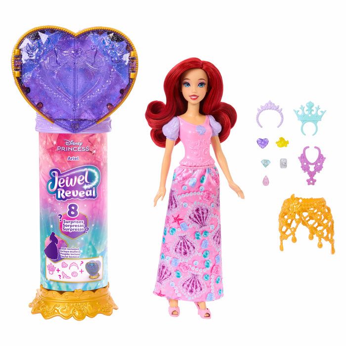 Poupée Disney Princess Jewel Reveal Ariel – 8 Surprises Incluses - vue 1