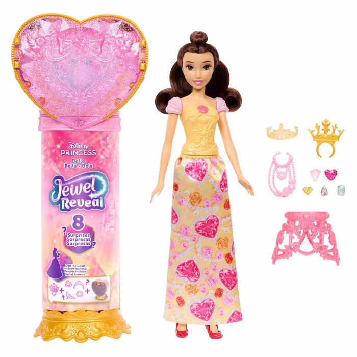 Poupée Belle Disney Princess Jewel Reveal avec boîte à bijoux et accessoires - vue 1