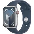 Apple Watch Series 9 GPS - 45mm - Boîtier Silver Aluminium - Bracelet Storm Blue Sport Band - S/M-0
