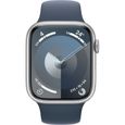 Apple Watch Series 9 GPS - 45mm - Boîtier Silver Aluminium - Bracelet Storm Blue Sport Band - S/M-1