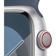 Apple Watch Series 9 GPS - 45mm - Boîtier Silver Aluminium - Bracelet Storm Blue Sport Band - S/M-2
