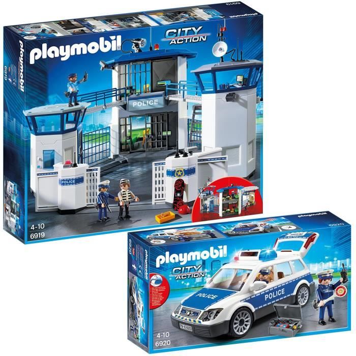 playmobil 6919 commissariat de police avec prison