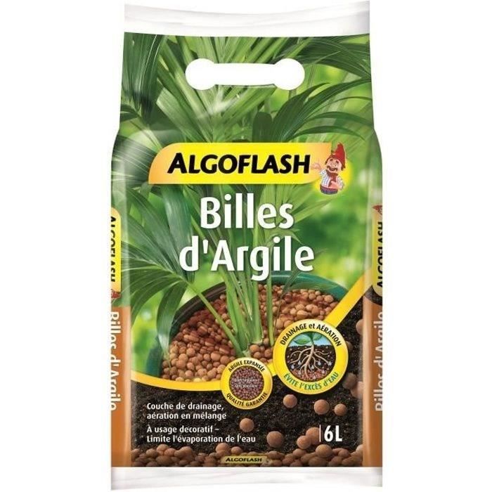 Billes d'argile - ALGOFLASH - 6L - Propre et régulière - Aération et drainage