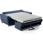 BRAND Canapé convertible express 3 places SKY - Tissu Bleu - matelas 14cm - 192 x 100 x 88 cm