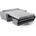 BRAND Canapé convertible express 3 places SKY - Tissu Gris - matelas 14cm - 192 x 100 x 88 cm