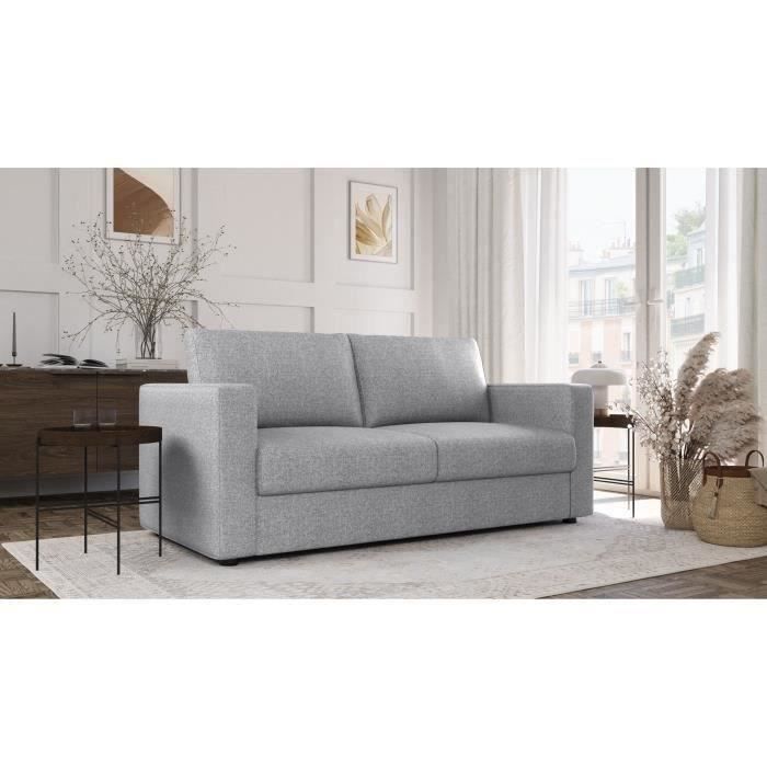 Canapé 3 Places en Tissu Gris Clair Max | Maisons du Monde