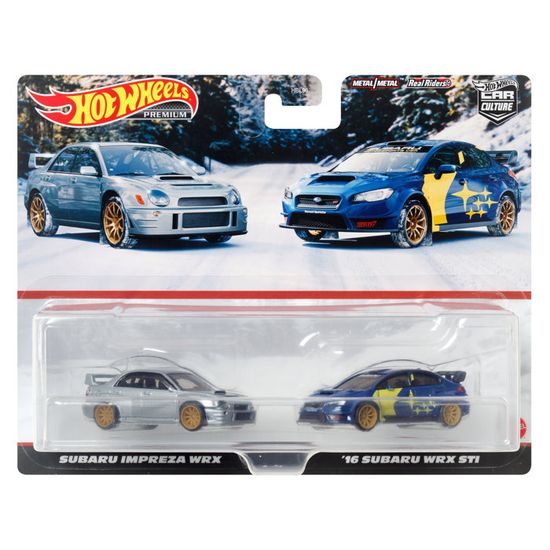 Hot Wheels Coffret Car Culture Premium 2 véhicules, assortiments Uniques à l'échelle 1/64, pneus Real Riders, châssis métal/métal, Jouet pour collectionneurs, JBL03