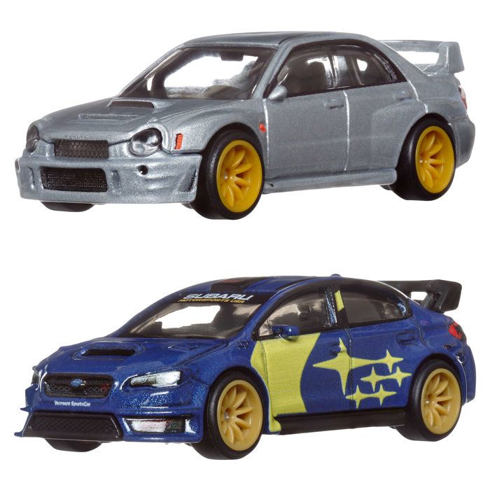 Hot Wheels Premium Car Culture JBK99 Lot de 2 pièces à l'échelle 1/64 Compositions uniques Pneus Real Riders Corps en métal/métal Jouet pour collectionneurs