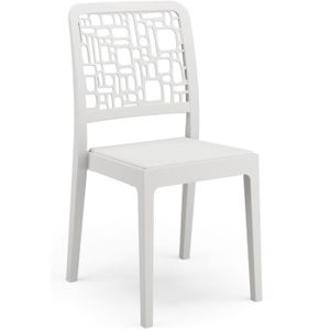 FAUTEUIL JARDIN  Lot de 4 chaises - ARETA - MEDEA - 51 x 46 x H88 cm - Blanc