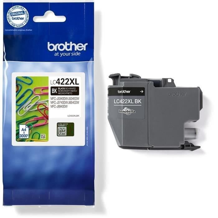 Cartouche LC422XLBK - BROTHER - Noir - 3000p - Pour Business Smart MFC-J5340DW MFC-J5345DW MFC-J5740DW MFC-J6540DW et