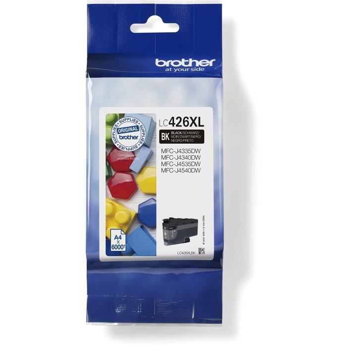 Cartouche dencre LC426XLBK - BROTHER - Noir haute capacité de 6000 pages - Pour MFC-J4340DW MFC-J4540DW et MFC-J4540DWXL