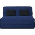 Banquette Simmons Slyde - SIMMONS - Tissu Indigo - Ressorts ensachés Simmons - Made in France-0