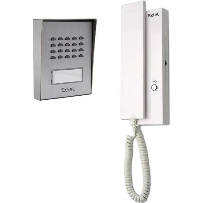 Interphone audio - EXTEL - WEPA 401 LC - 2 fils - Double commande gâche/serrure électrique - Portée 100 m