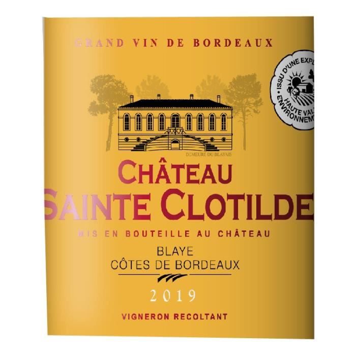 Château Sainte Clotilde 2019 Blaye Côtes de Bordeaux Vin rouge de