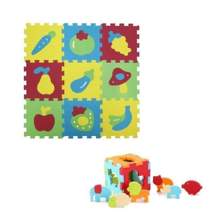 Ludi Dalles En Mousse Basic Fruits Dalles Mousse Animaux Petit Modele Tapis Puzzle Taille 90 X 90 Cm Cdiscount Puericulture Eveil Bebe
