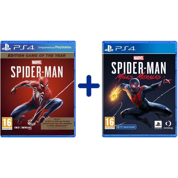 Pack PS4 Spider-Man : Marvels Spider-Man Game Of The Year + Marvel’s Spider-Man: Miles Morales
