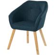 HILDA Fauteuil - Tissu bleu canard - Scandinave - L 62 x P 60 cm-0