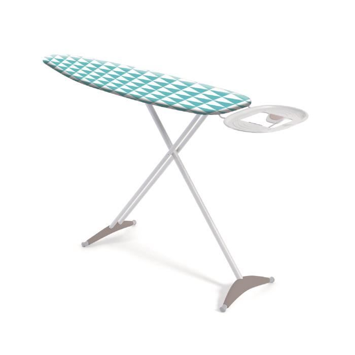 Table à Repasser Turbo Vapor 120x40cm Gris - Housse Coton Bio Et Centrale Vapeur Intégrée