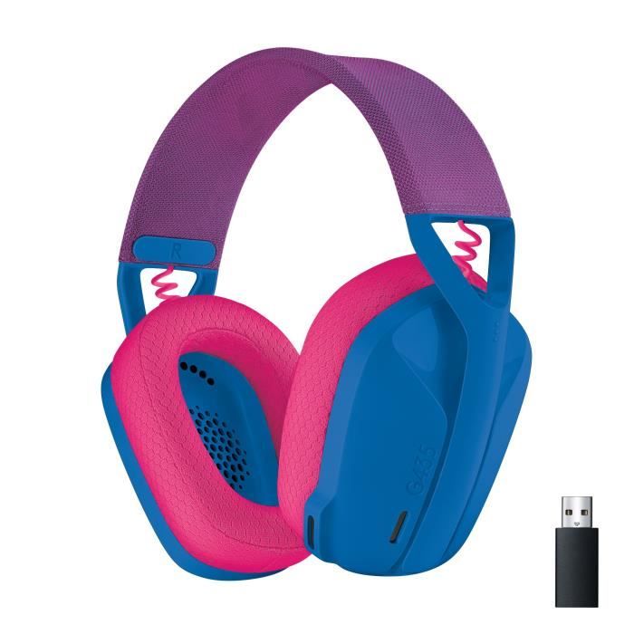 Casque gaming sans fil Logitech - G435 LIGHTSPEED - BLEU - Léger