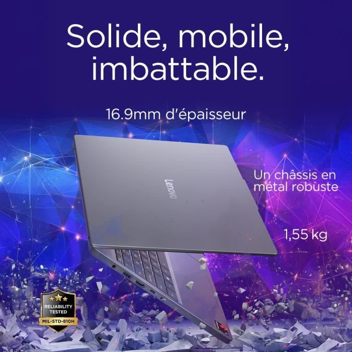 Pack PC portable Lenovo IdeaPad Slim 3 15AMN8 15,6 AMD Ryzen™ 5 16 Go RAM 512 Go SSD Gris arctique + Sac à dos Noir - PC Portable - Achat & prix