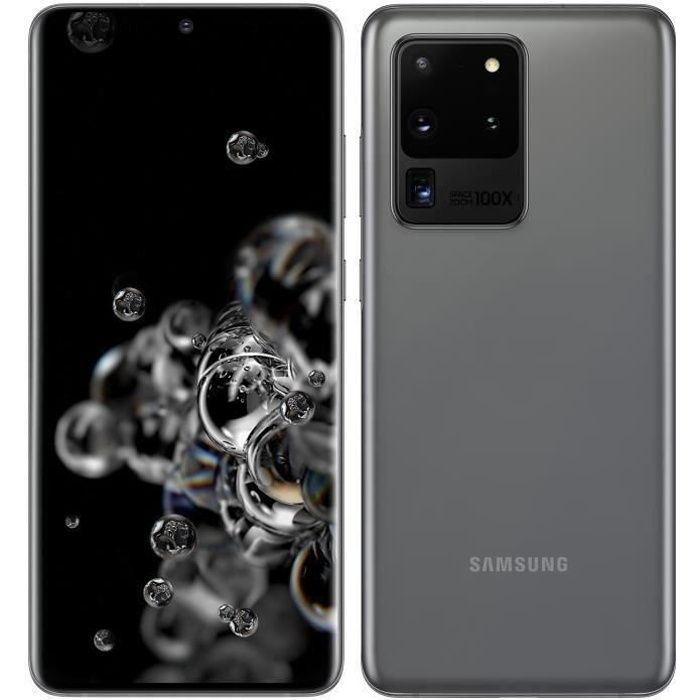 Vente T&eacute;l&eacute;phone portable Samsung Galaxy S20 Ultra 5G 128 Go Gris pas cher