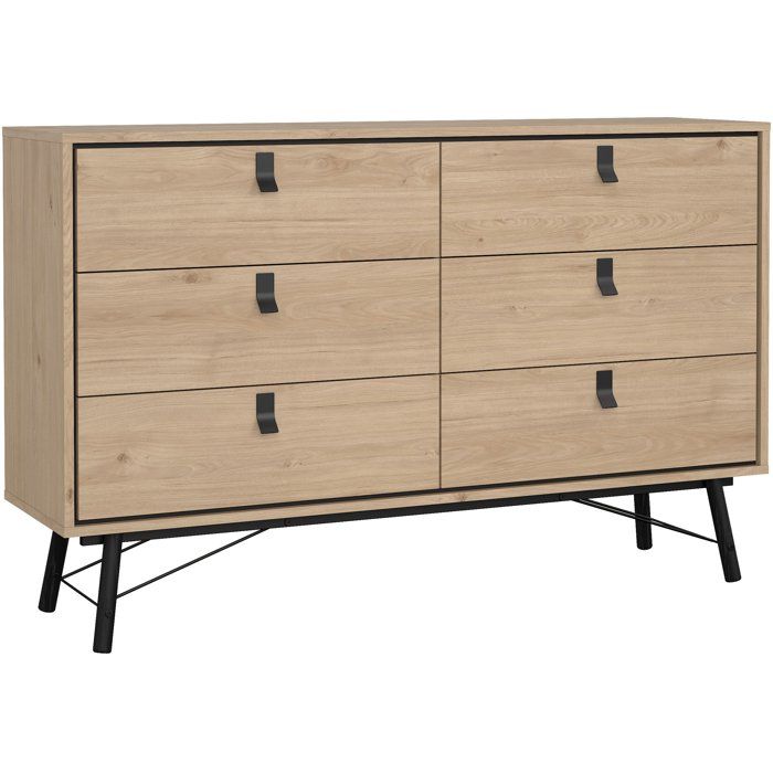 Commode RY - 6 Tiroirs - Décor Chêne - L1503 x P401 x H948 cm