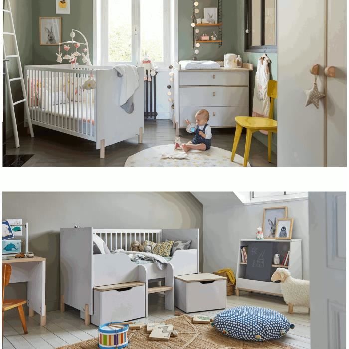 Galipette Chambre Complete Billie Lit 70 X 140 Cm Commode Armoire Pan De Transformation Rangement 2 Caissons Cdiscount Puericulture Eveil Bebe