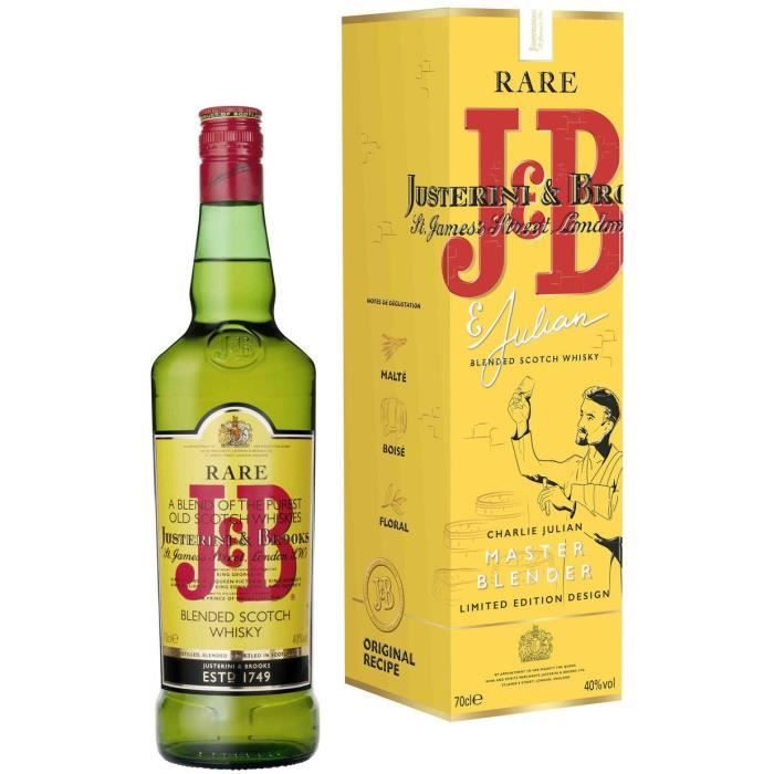 Promotion J and B Blended scotch whisky 40°, Lot de 2 bouteilles