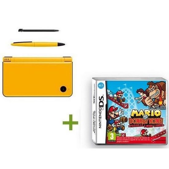 DSI XL Jaune + Mario vs Donkey Cdiscount Jeux vidéo