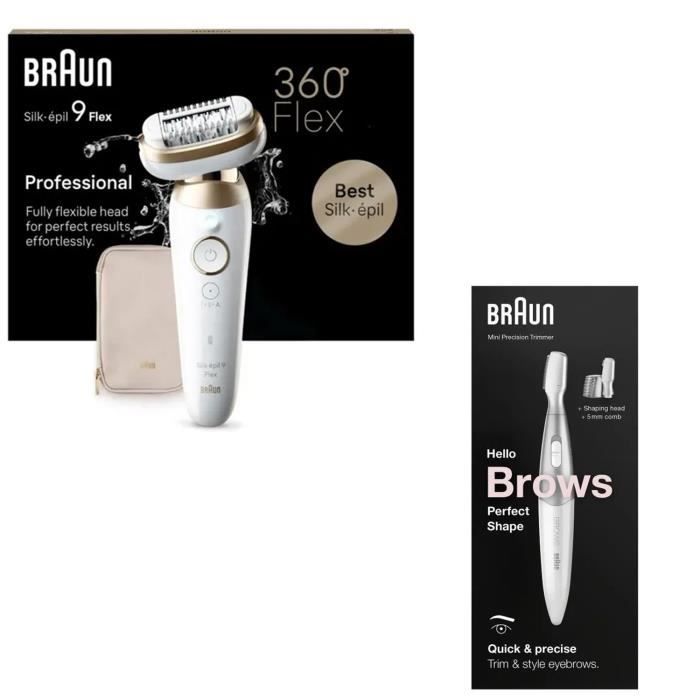 BRAUN Épilateur Silk Epil 9-011 3D + BRAUN Épilateur électrique FG1106 BIKINI BRAUN Épilateur Silk Epil 9-011 3D + BRAUN Épilateur électrique FG1106 BIKINI