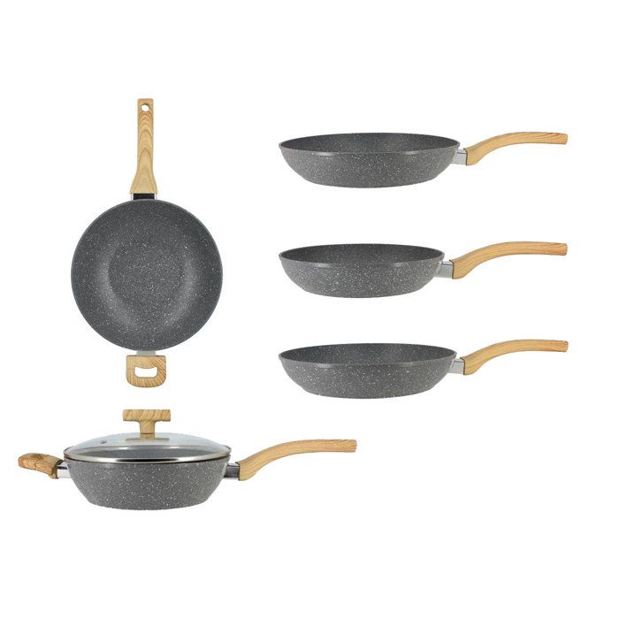 Wok MENASTYL 28 cm Cannelle Poignées en bois - vue 2