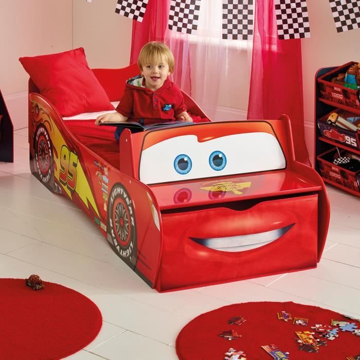 DISNEY CARS - Lit enfant Cars Flash McQueen et tiroir de rangement