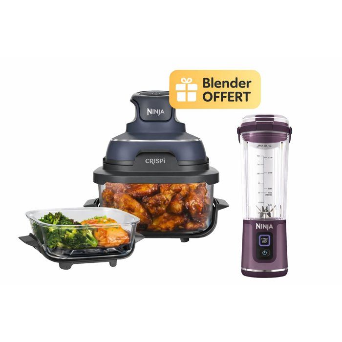 Friteuse sans huile portable - NINJA - CRISPI - 14L et 38L - 4 programmes - 1700W - Bleu + Blender portable Blast Violet offert Friteuse sans huile portable - NINJA - CRISPI - 14L et 38L - 4 programmes - 1700W - Bleu + Blender portable Blast Violet offert
