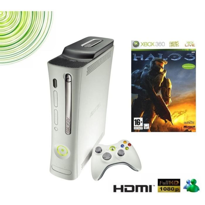 PACK CONSOLE XBOX 360 PRO RECONDITIONNEE + HALO 3