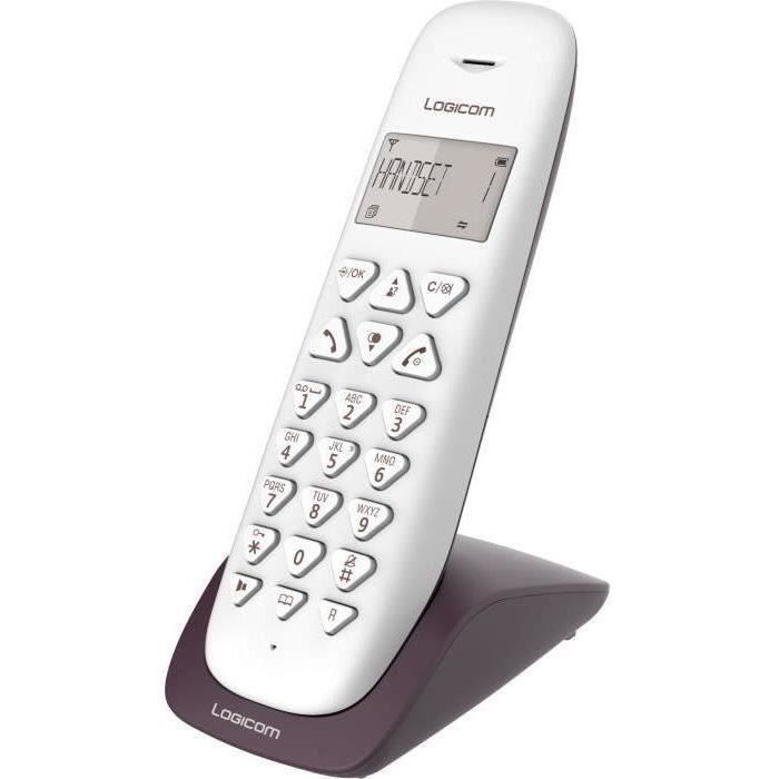 Téléphone sans fil LOGICOM VEGA 155T SOLO avec répondeur - Aubergine