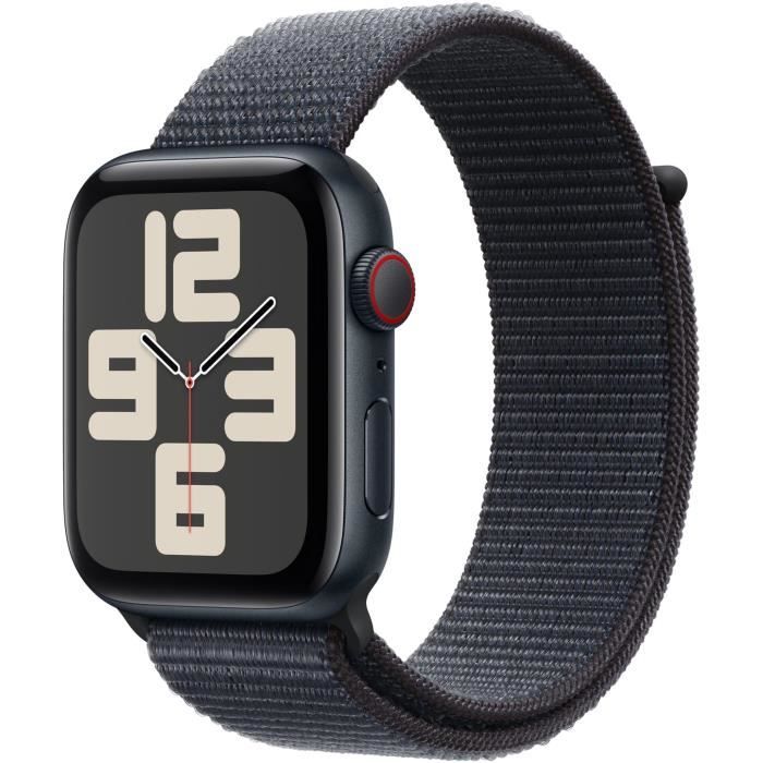 Apple Watch SE GPS + Cellular - 44mm - Boîtier Midnight Aluminium - Bracelet Ink Sport Loop
