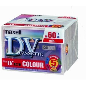 CASSETTE DV - MINI DV Maxell DVM-60 de 5 cassettes Color Mix