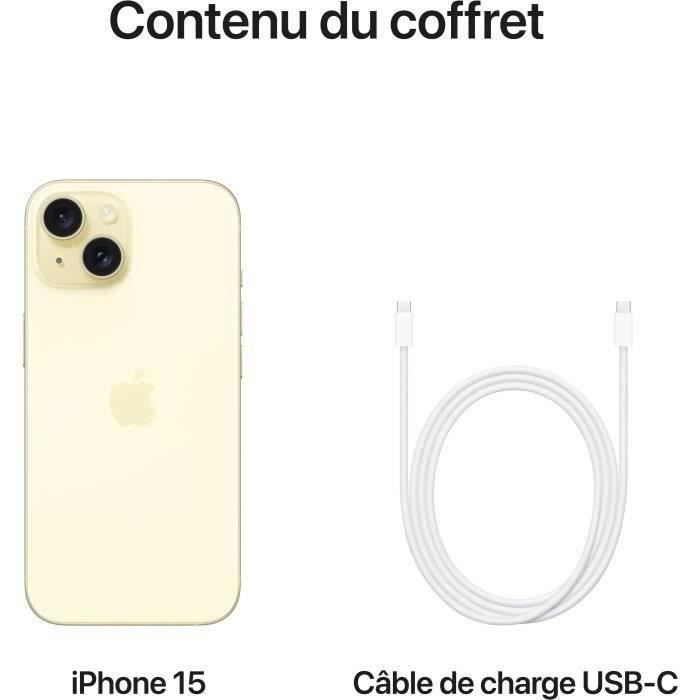 IPhone 15 128GB Jaune - Cdiscount Téléphonie