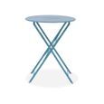 Set bistrot 2 personnes - table diamètre 60 cm avec 2 chaises - plateau et chaises avec motifs - Bleu clair-2