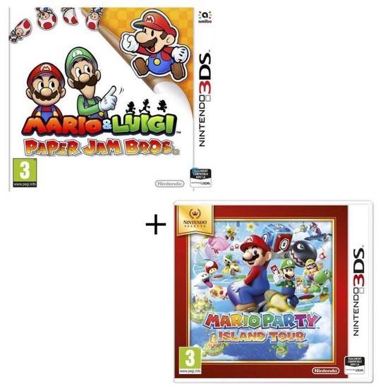 Pack 2 jeux 3DS : Mario & Luigi paper jam + Mario Party Island Tour