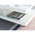 ROLLUP Table basse sur roulettes style contemporain laqué blanc brillant - L 100 x l 60 cm-1