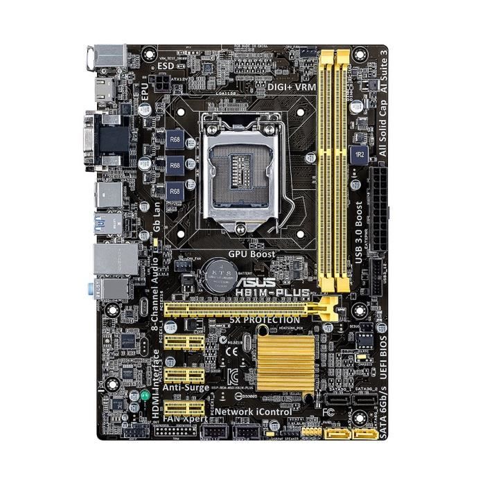 Asus Carte mère H81M-PLUS Socket LGA1150 RAM DDR3 uATX 90MB0GI0 M0EAY0 - Asus