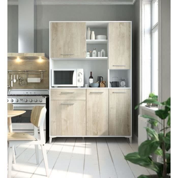 ECO Buffet de cuisine L 120 cm - Décor chêne