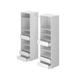 Kit dressing 2 colonnes - Décor blanc - 6 tiroirs - 2 barres de penderie - L 177 x P 48 x H 200,2 cm - COMBI-2