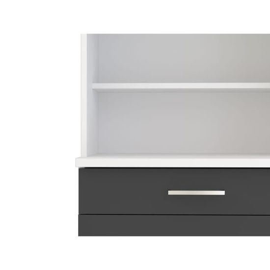 Eco Buffet De Cuisine L 60 Cm Gris Et Blanc Mat